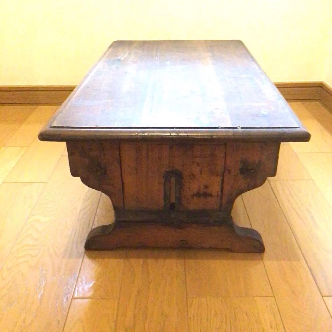 骨董　文机 引出し付き　 木製　古家具　アンティーク　ローテーブル