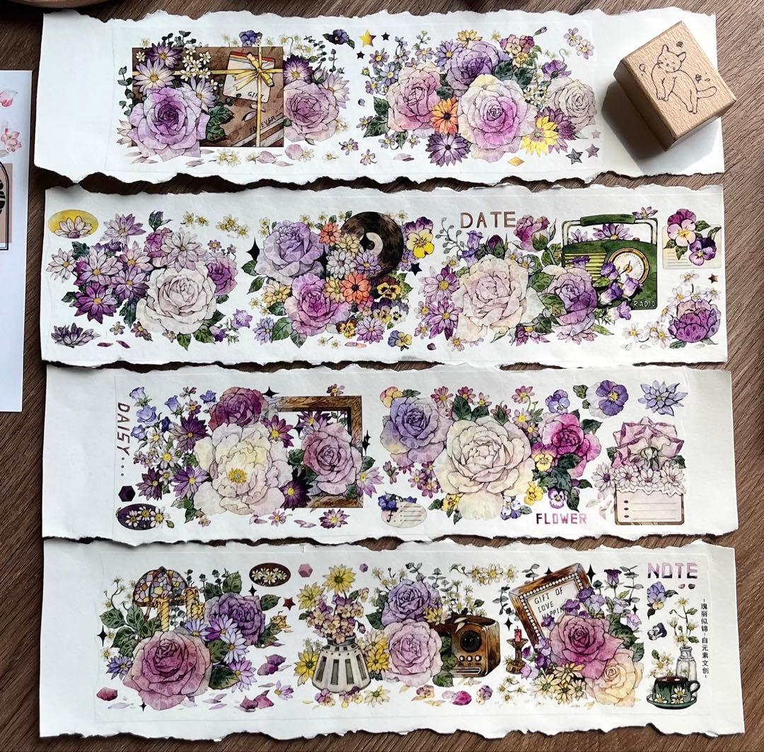 自元素文创《瑰丽似錦》海外マスキングテープ　マステ 【1813】