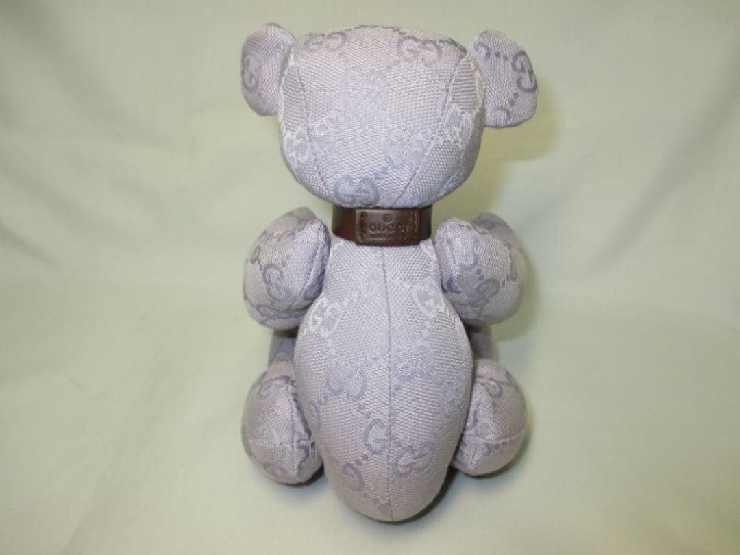 未使用品 グッチ テディベア くま ぬいぐるみ GG パープル 本物 箱付き