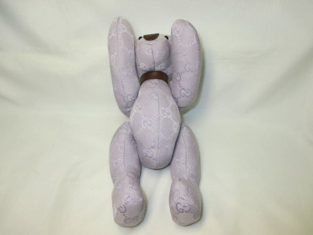 未使用品 グッチ テディベア くま ぬいぐるみ GG パープル 本物 箱付き