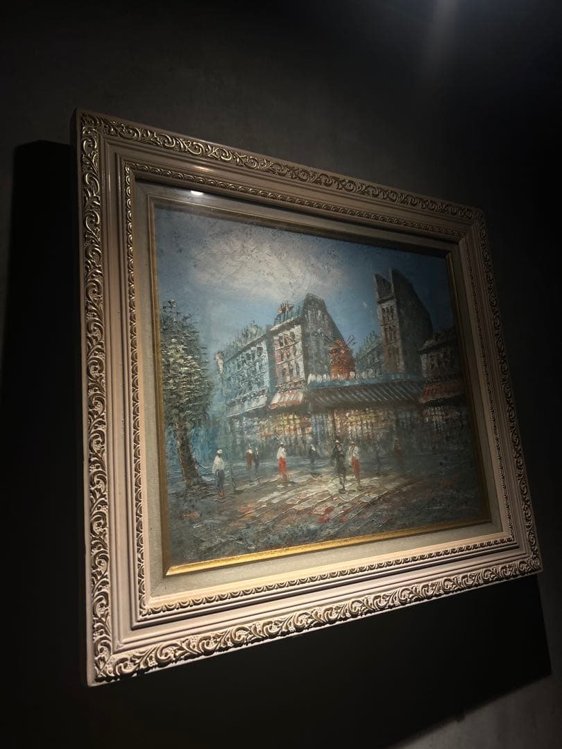 厚油彩画 【長閑なパリの風景】肉筆画　直筆サインあり