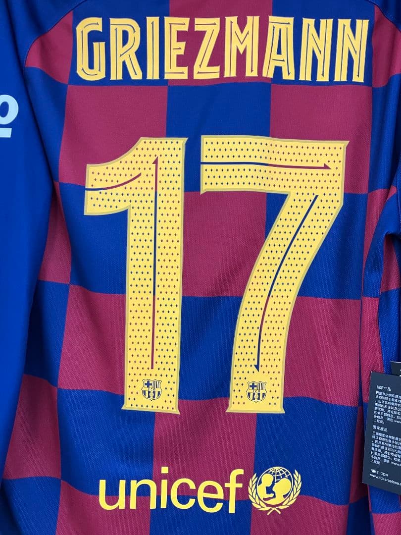 19-20 バルセロナ　グリーズマン　NIKEオフィシャル　長袖ユニフォーム