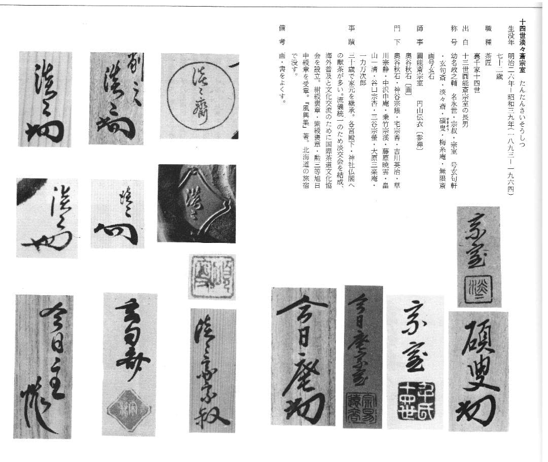 裏千家14世淡々斎宗室御書付『膳所焼笹耳水指』陽炎園岩崎健三造（共箱）