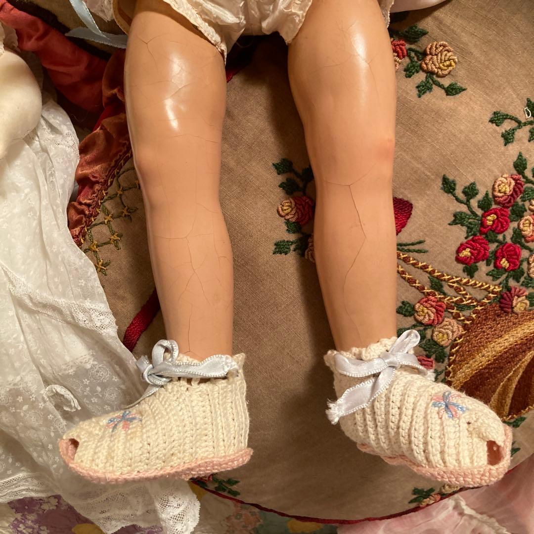 ビンテージ金髪ドールレース付きドレス