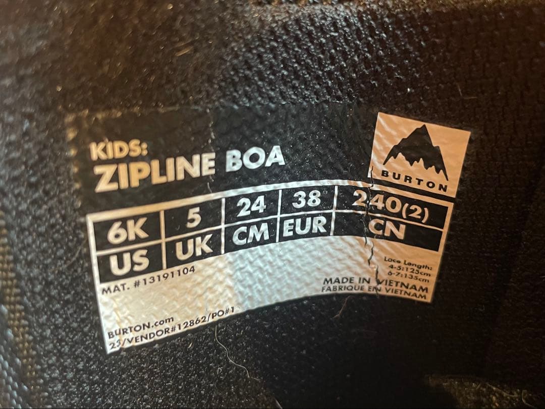 Burton キッズ ZIPLINE BOAスノーボード ブーツ　24cm