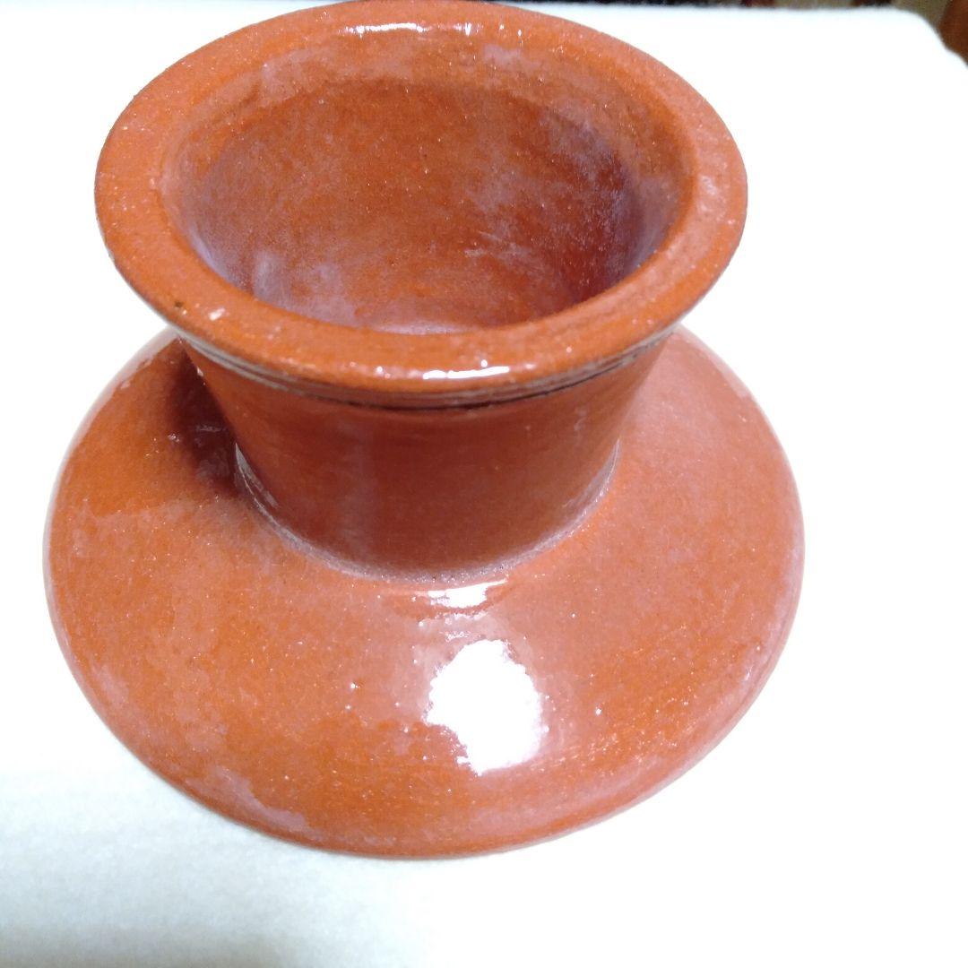 松楽　赤　供茶茶盌　三点