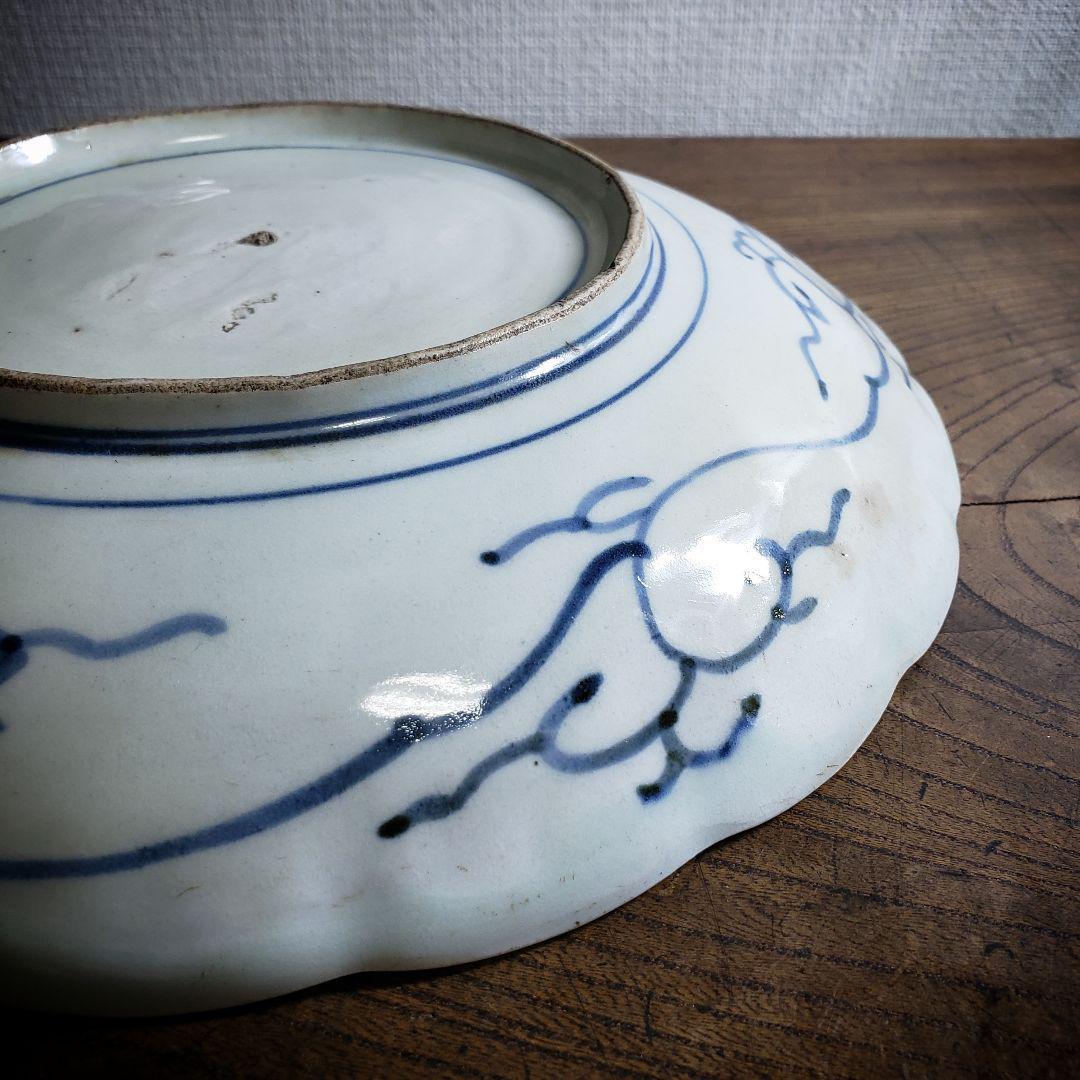 古伊万里 皿 かきつばた 燕子花 杜若 アヤメ アイリス 水仙 江戸 訳あり