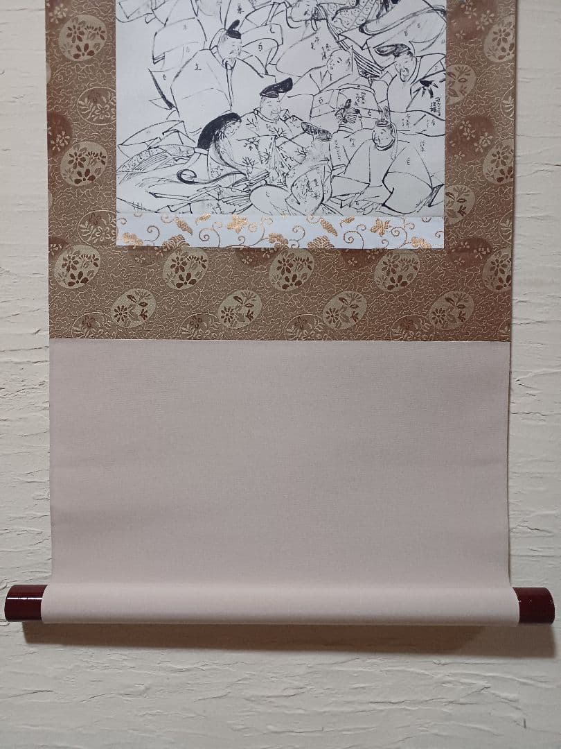♥️特別値下げ　掛軸　1233x424mm E435　三十六歌仙下絵　抱一