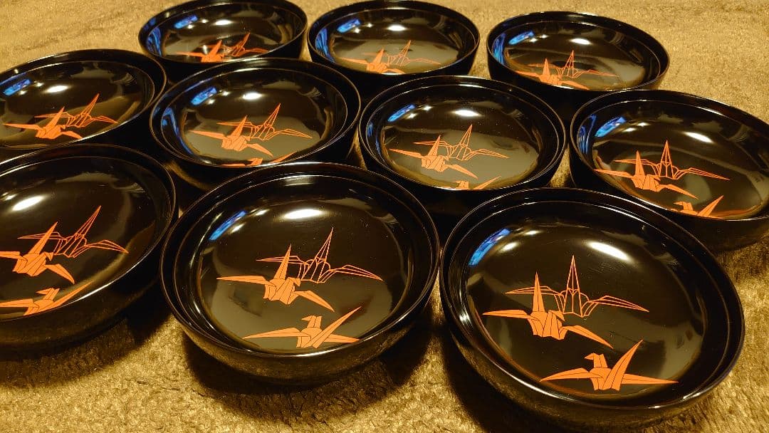 輪島塗　漆器　蒔絵　蓋椀　蓋物　蔵出し　１０客