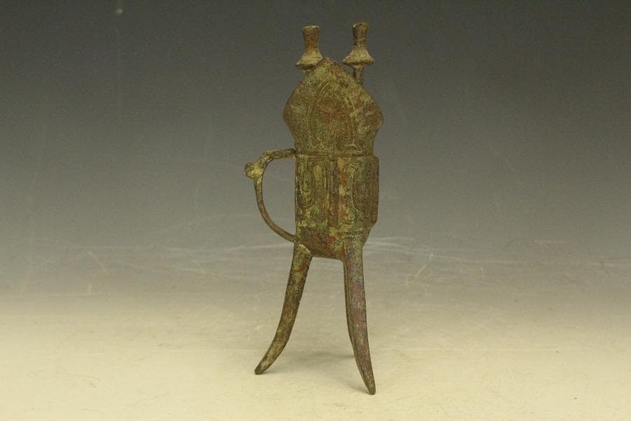 中国美術 青銅 爵(HA509)