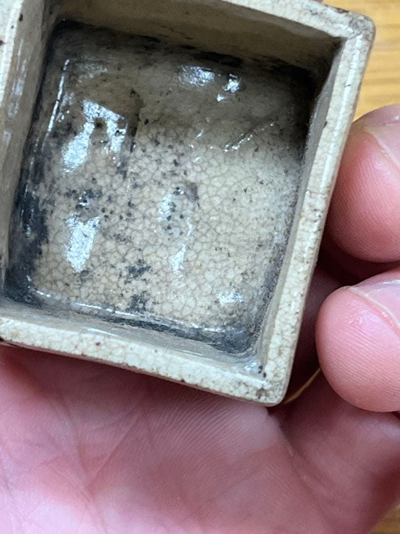 時代物　骨董品　古志野香合　 茶道具