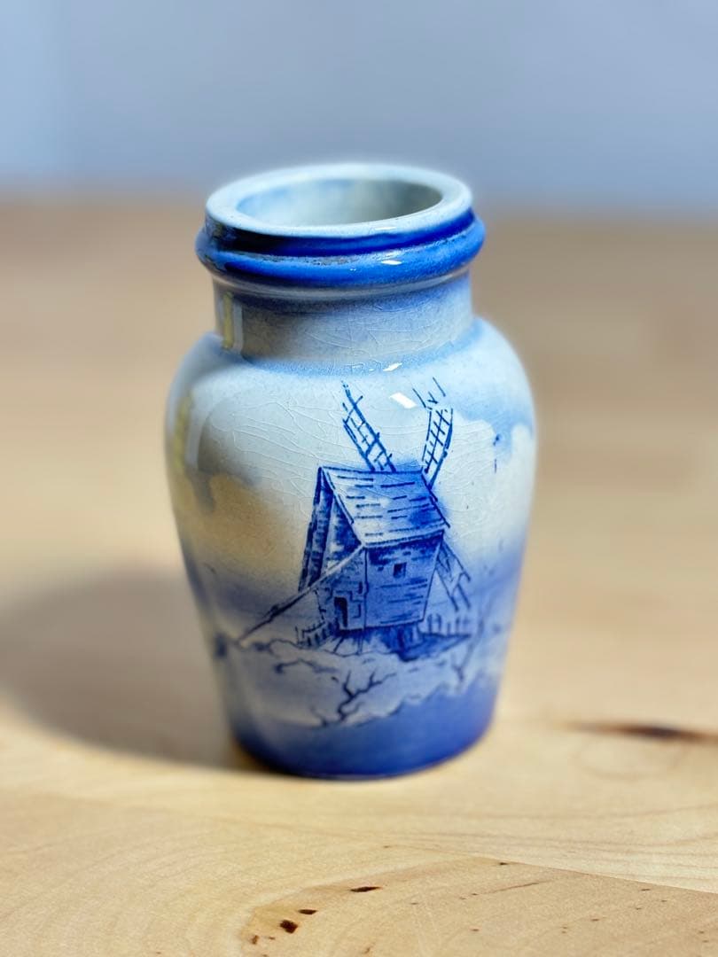 フランスアンティーク K&Gリュネビル マスタードポット 風車