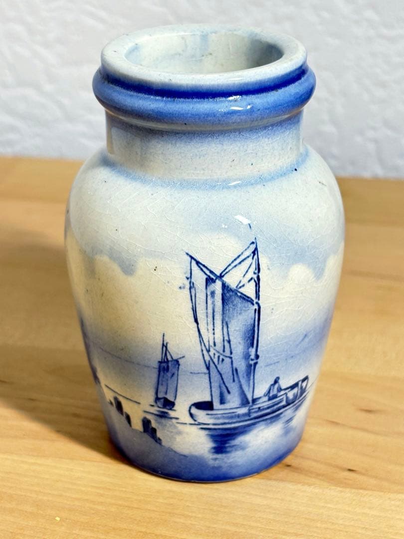 フランスアンティーク K&Gリュネビル マスタードポット 風車