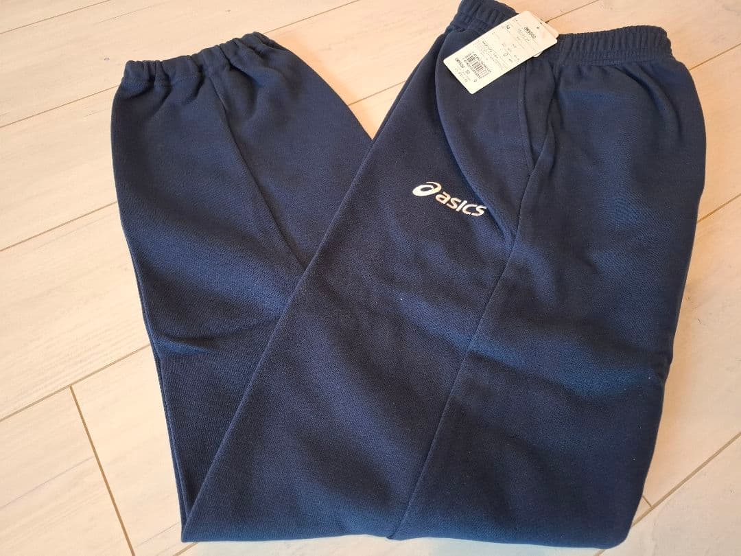 【新品・未使用】ASICS セットアップスウェット 上下 O ネイビー 刺繍ロゴ