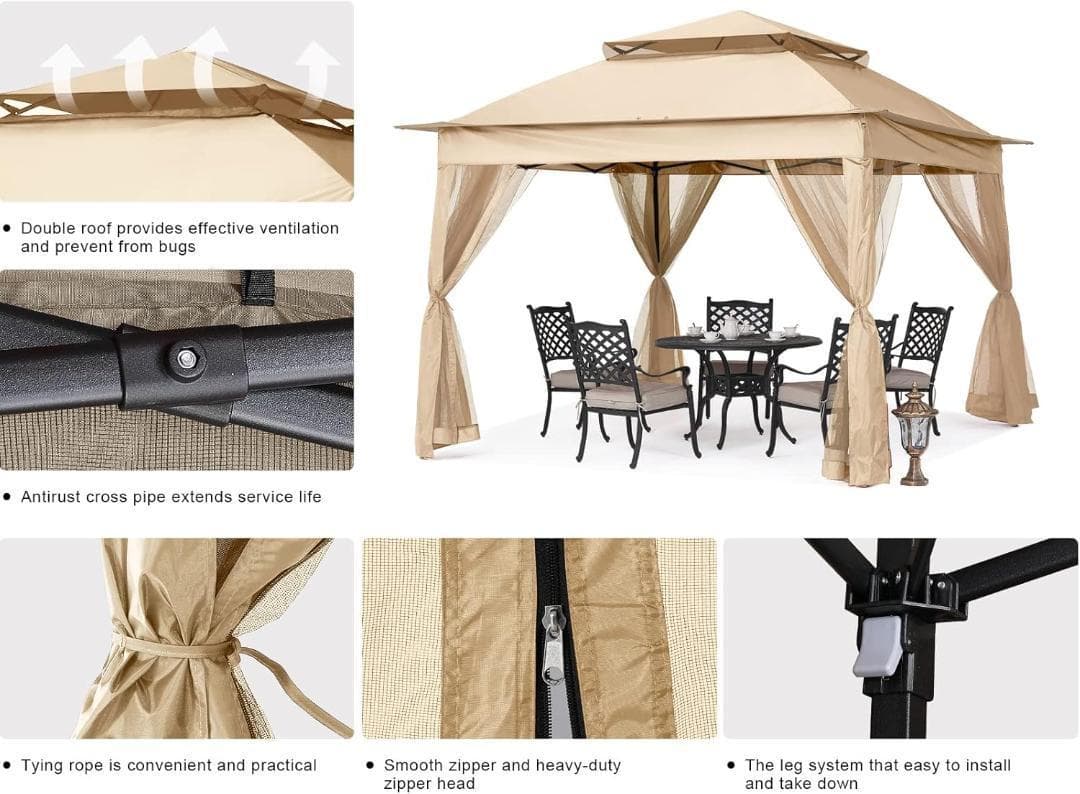 マスターキャノピー（MASTERCANOPY）ワンタッチタープテント カーキ