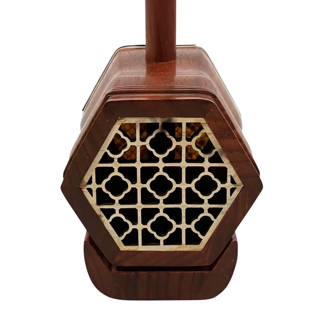 【未使用】 蘇州二胡 紅木 中国楽器 胡弓 弦楽器 セミハードケース付 二胡