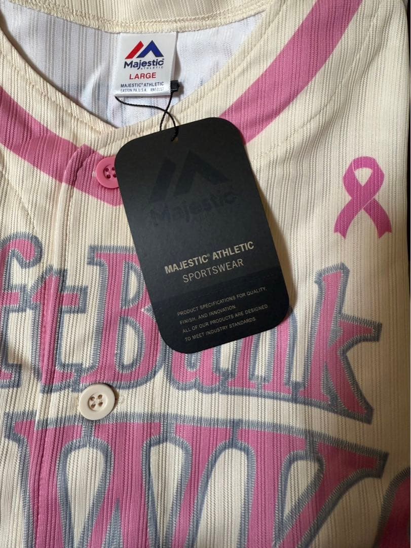 最終値下げ　ピンクリボン　レプリカユニフォーム　周東佑京　Lサイズ　新品未使用