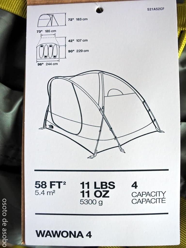 ノースフェイス ワオナ4 テント 4人用 アガベグリーン キャンプ アウトドア