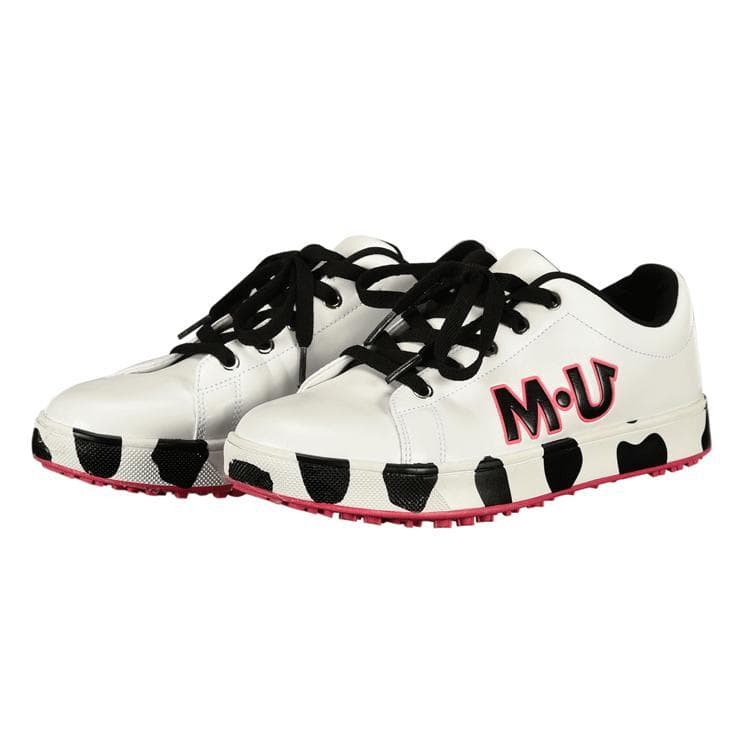 MU SPORTS ◆24.0cm WH ダルメシアン柄スパイクレスシューズ
