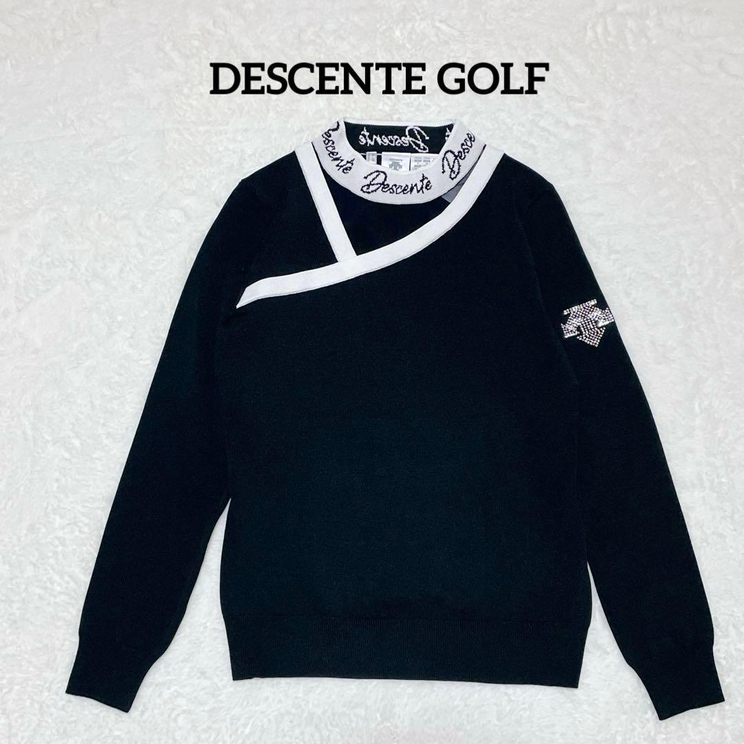 【美品】DESCENTE GOLF シースル　切替モックネックニット