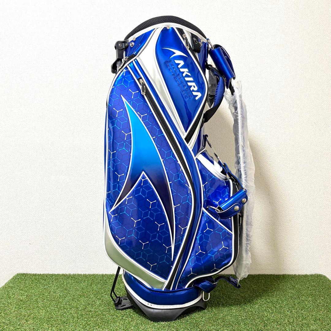 新品｜AKIRA アキラゴルフ　キャディバッグ　スタンド式　ブルー