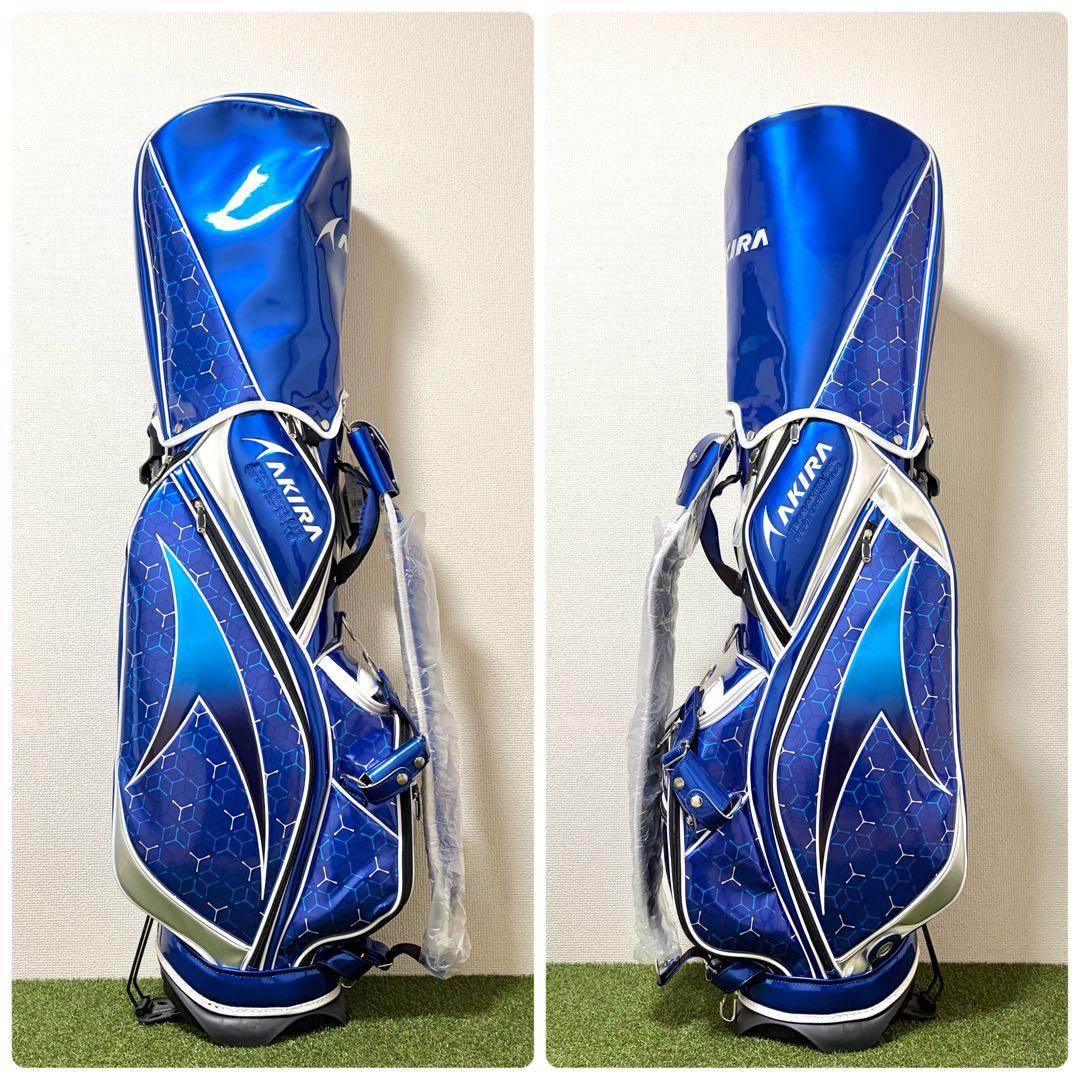 新品｜AKIRA アキラゴルフ　キャディバッグ　スタンド式　ブルー