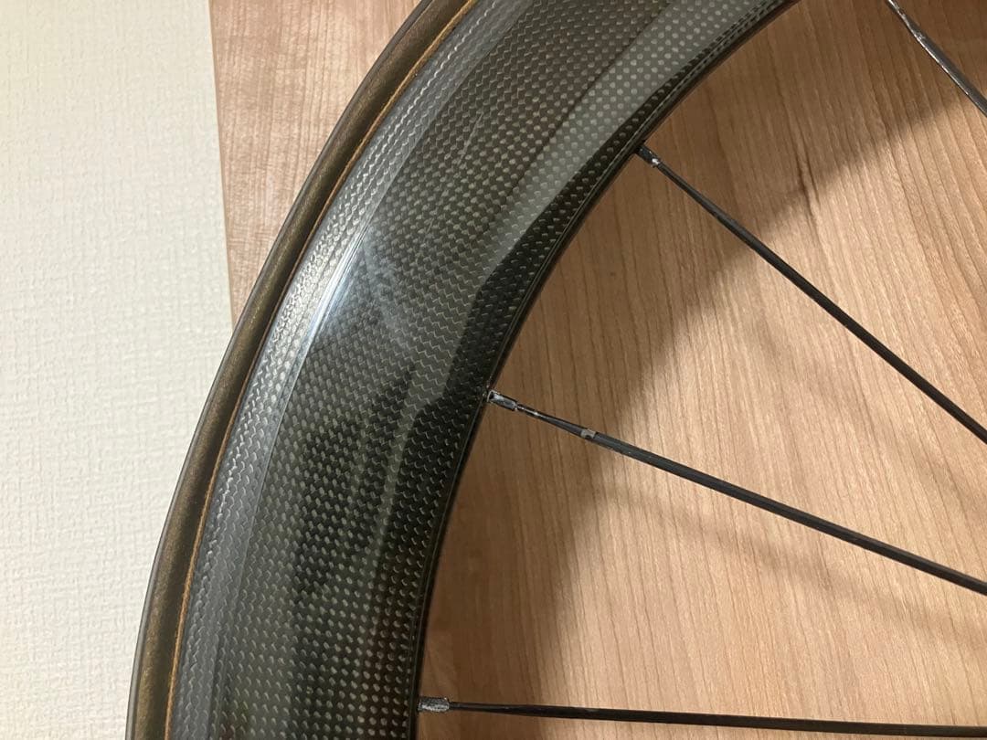 カーボンホイール　700c チューブラー　フロント　クイックリリース付き