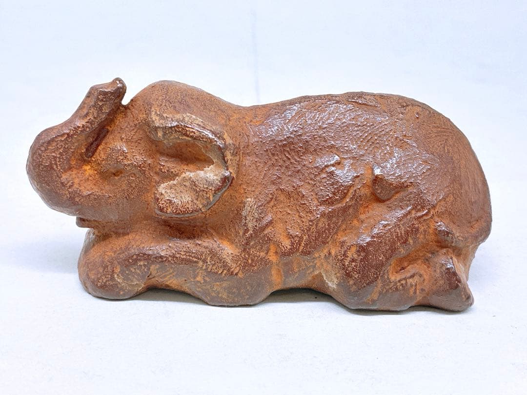 長江録弥作 仔象像 ブロンズ製? 彫像 彫刻家 アート オブジェ 約1.0kg