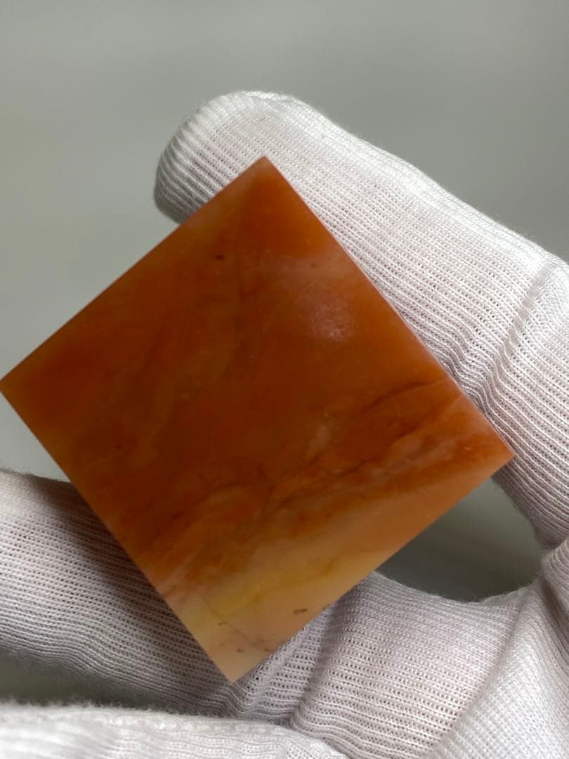 114 ラオス石　瑞獣貔貅　大印面　印材　印石　篆刻　書道　落款　雅号　箱付き