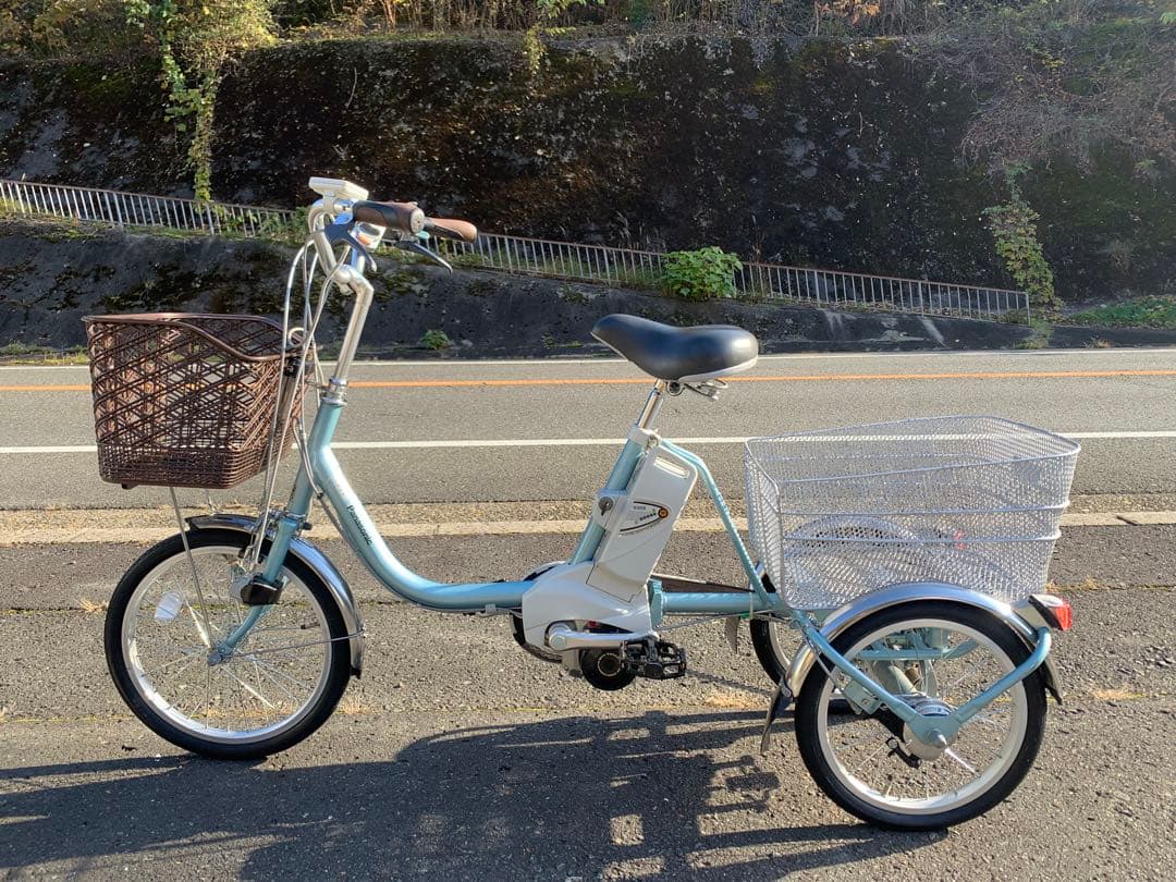 【動作確認済】送料無料 Panasonic 電動アシスト三輪自転車12Ah
