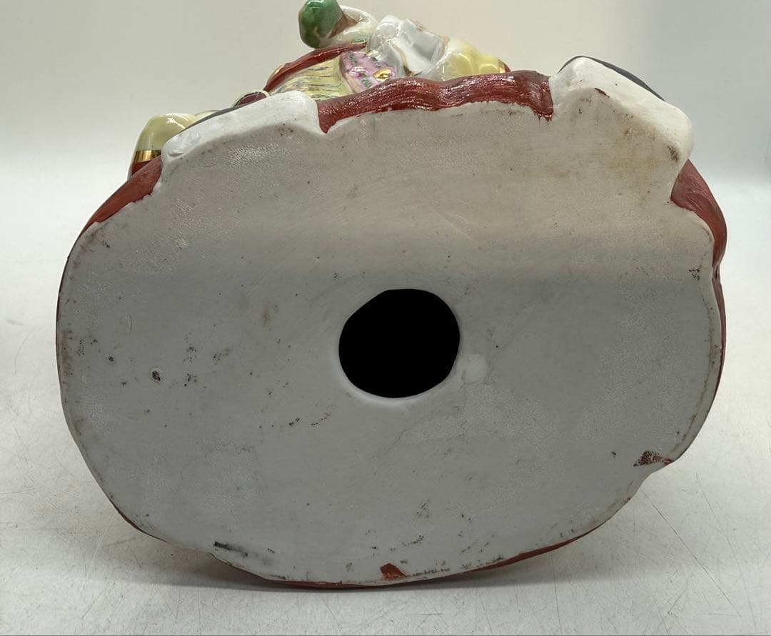 中国　景徳鎮製　色絵　禄星寿星像　送料込み251222