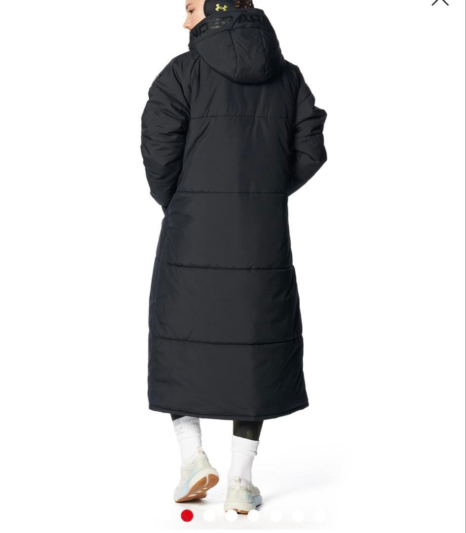 アンダーアーマー　UAインサレーテッド ロングコート フーディー　ブラック