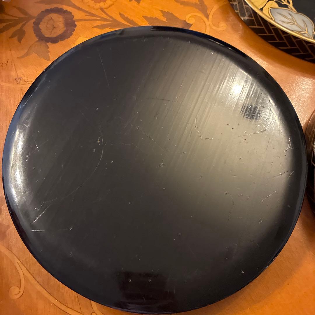 最終価格　漆器　丸盆　3枚　江戸期