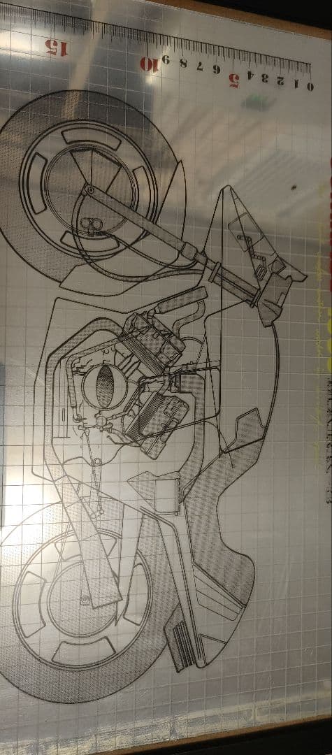 メジャー付きアンティーク鏡