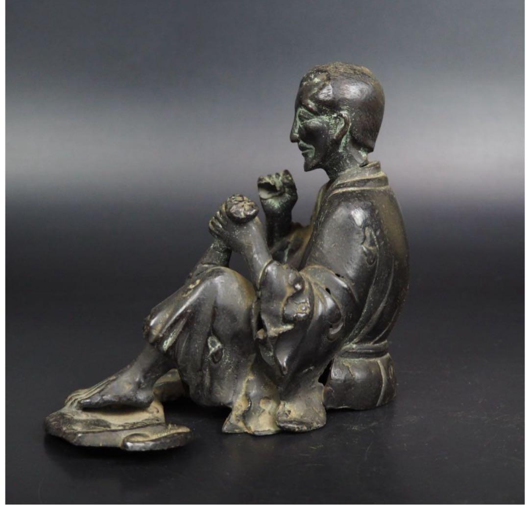 勝俣博　送料無料　時代物　良寛僧侶像　木箱付