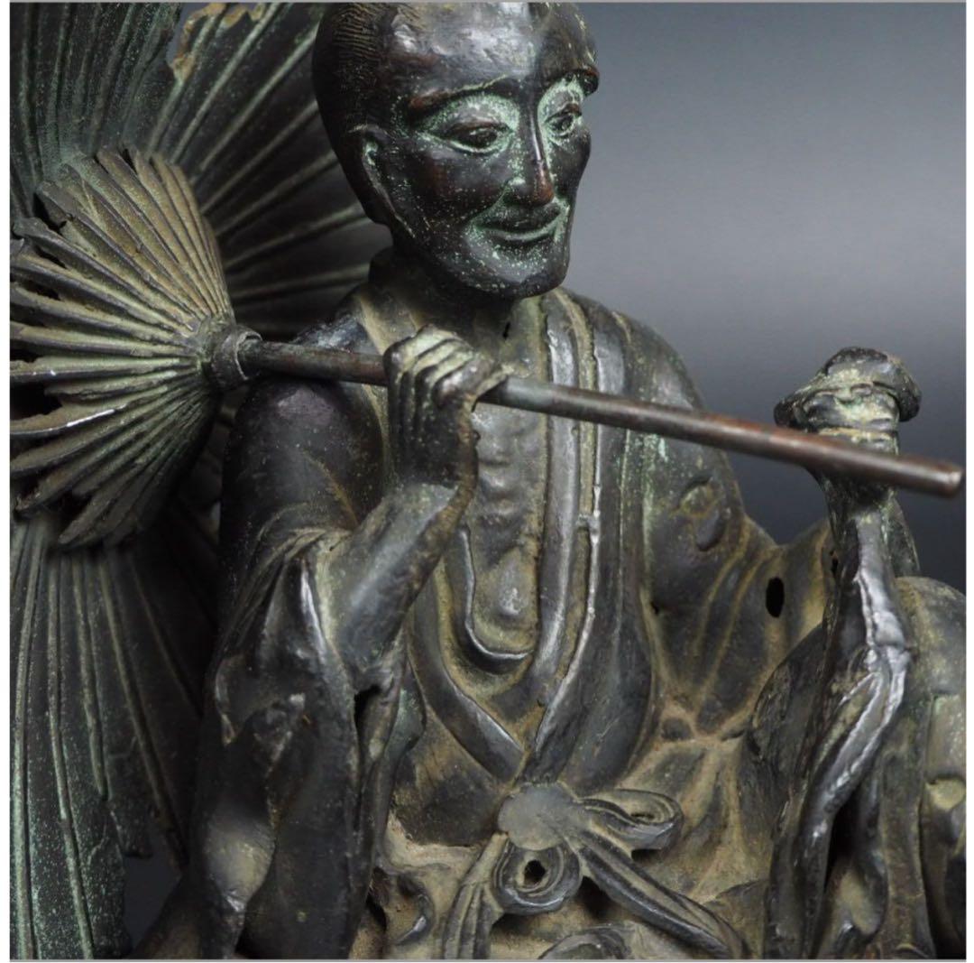 勝俣博　送料無料　時代物　良寛僧侶像　木箱付