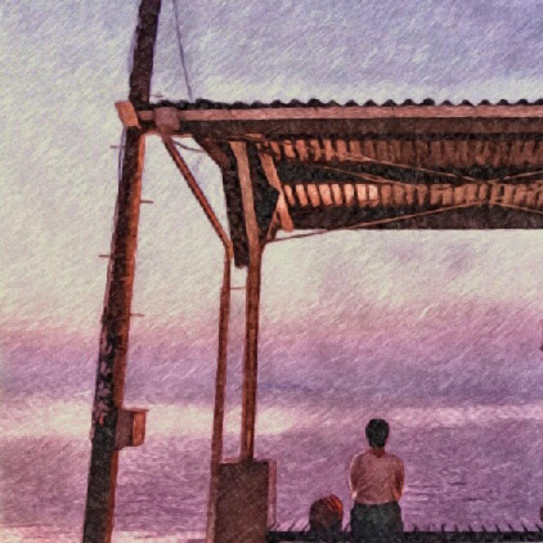 ジブリアート⑥ 千と千尋の神隠しより「海の見える駅」32.7㎝×24.0㎝額装品