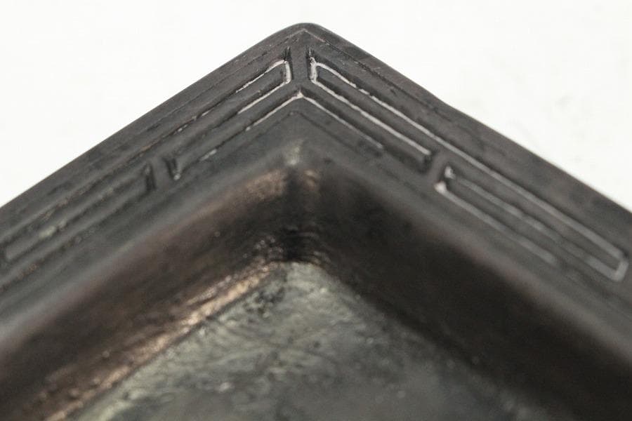 中国美術 古硯 端渓 白玉貼紫檀箱(K-LC732)