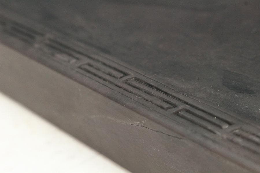 中国美術 古硯 端渓 白玉貼紫檀箱(K-LC732)