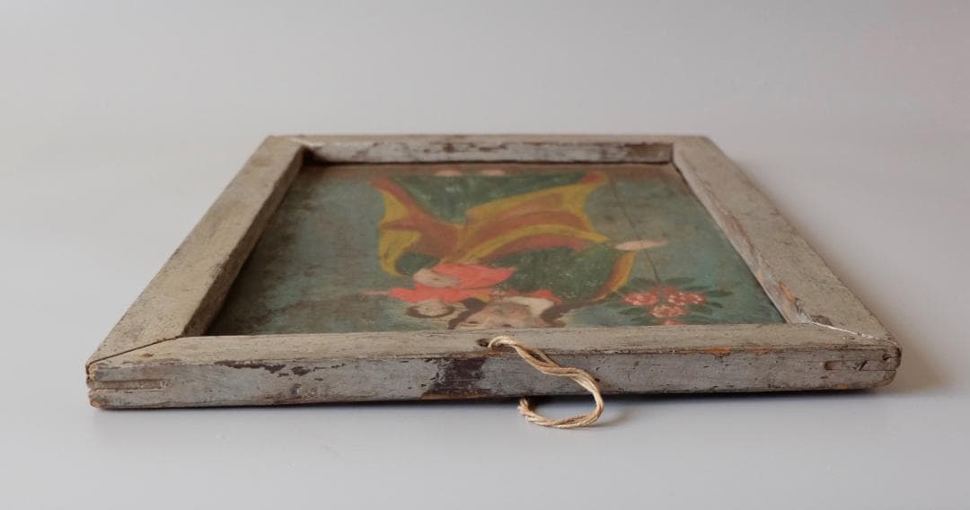 ☆メキシコのブリキに描かれたイコン ：幼子イエスを抱くサン・ホセ