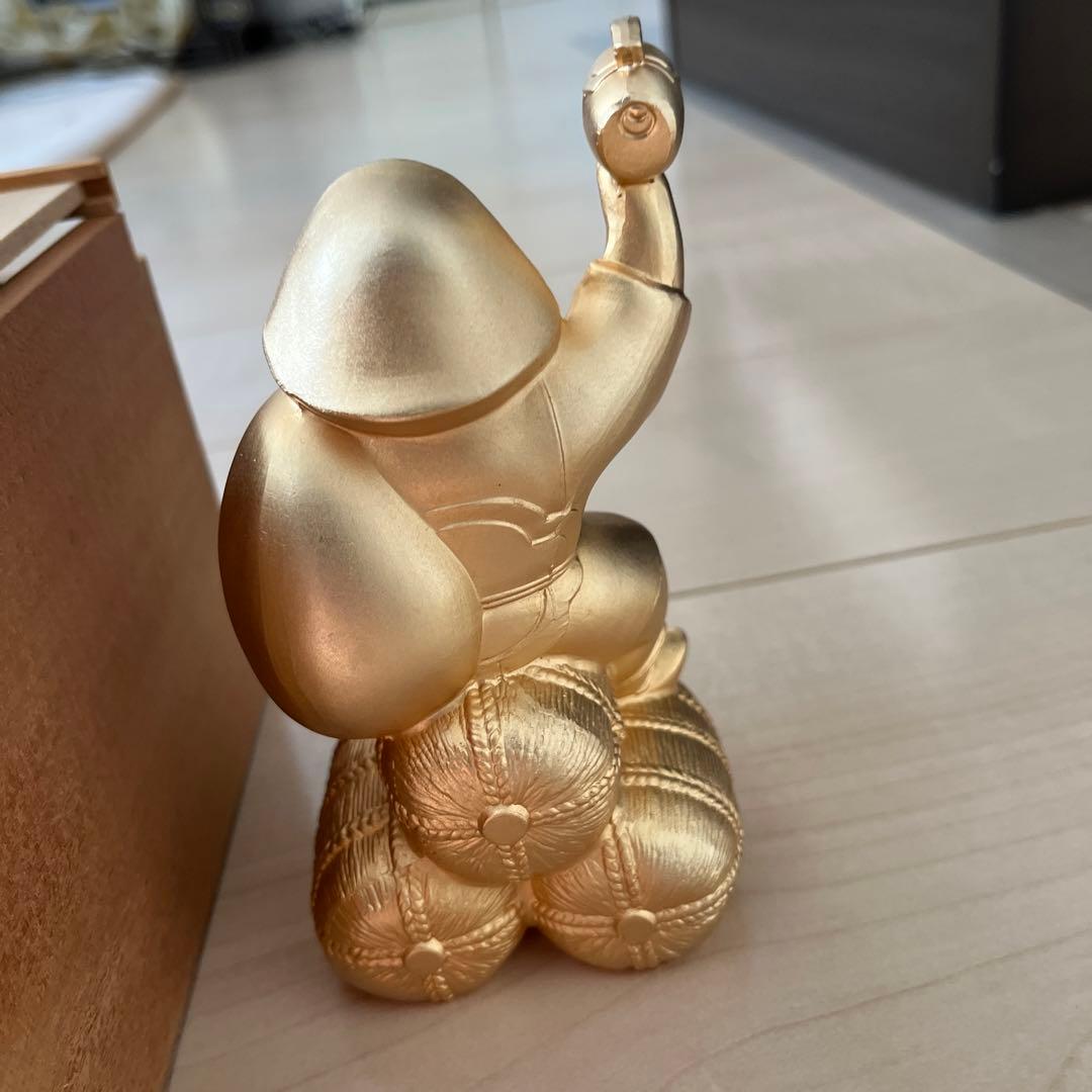 大黒天像　小田秀師作　縁起物 開運招福 K24GP鍍金 名入り箱付き