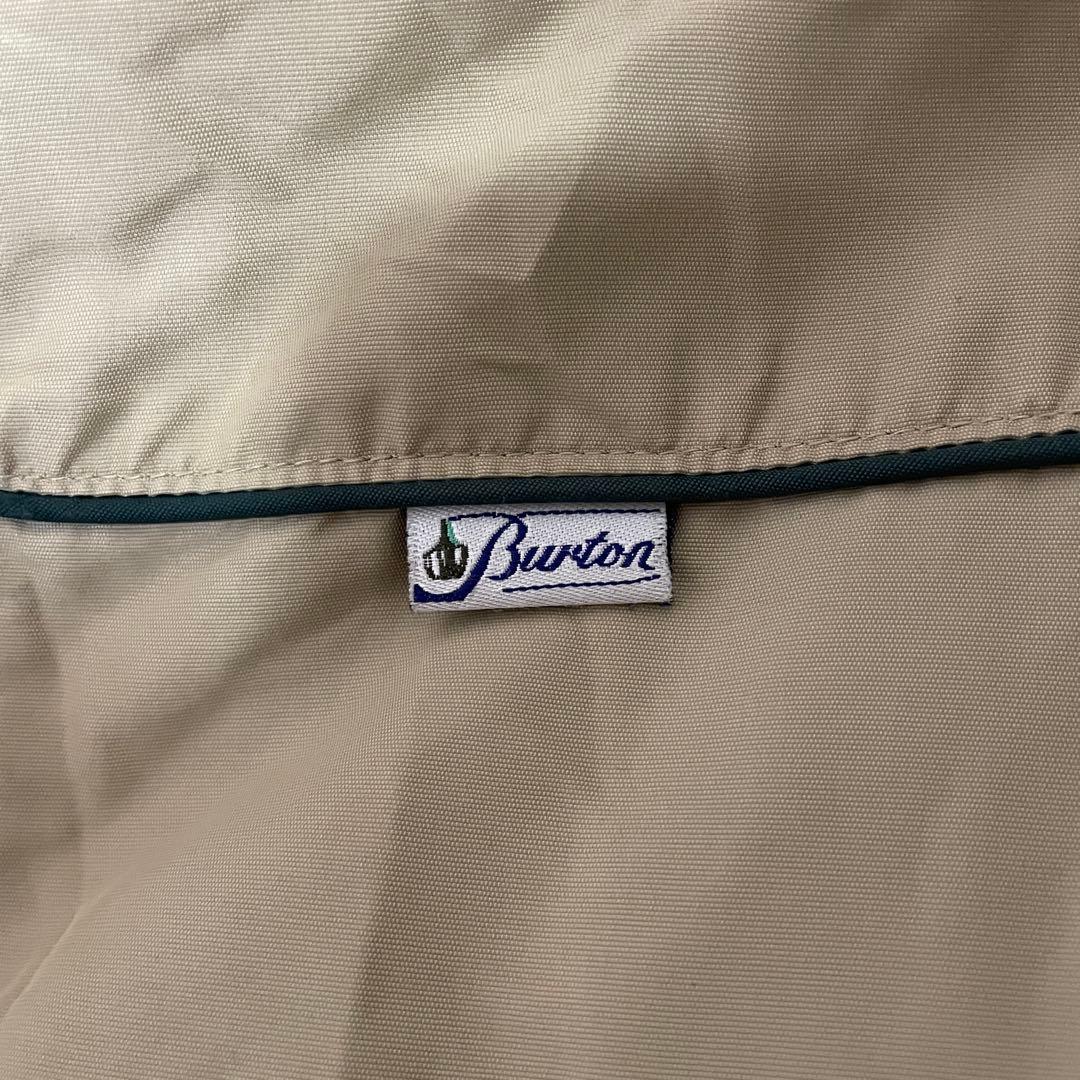 Burtonバートンスキーウェアスノーボードジャケットブルゾンベージュ刺繍ロゴ