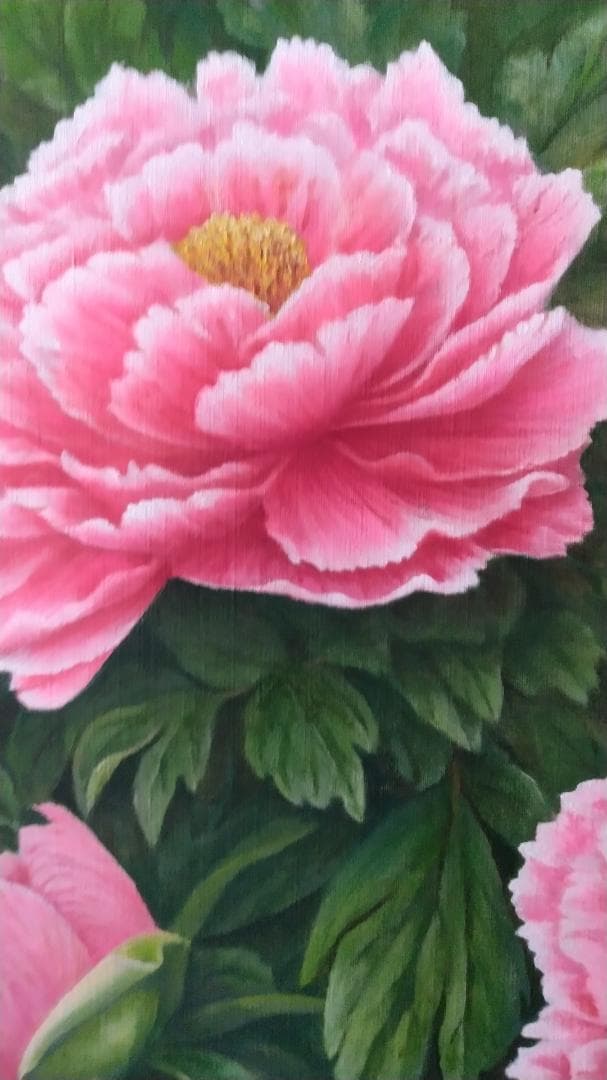 「牡丹」絵画 油彩画 油絵 植物画F12号 原画