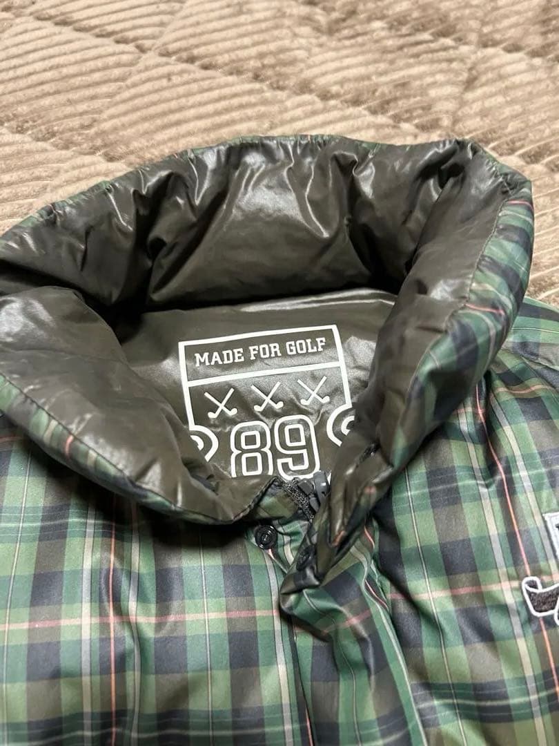 PEARLY GATES ダウンジャケット グリーン系チェック2