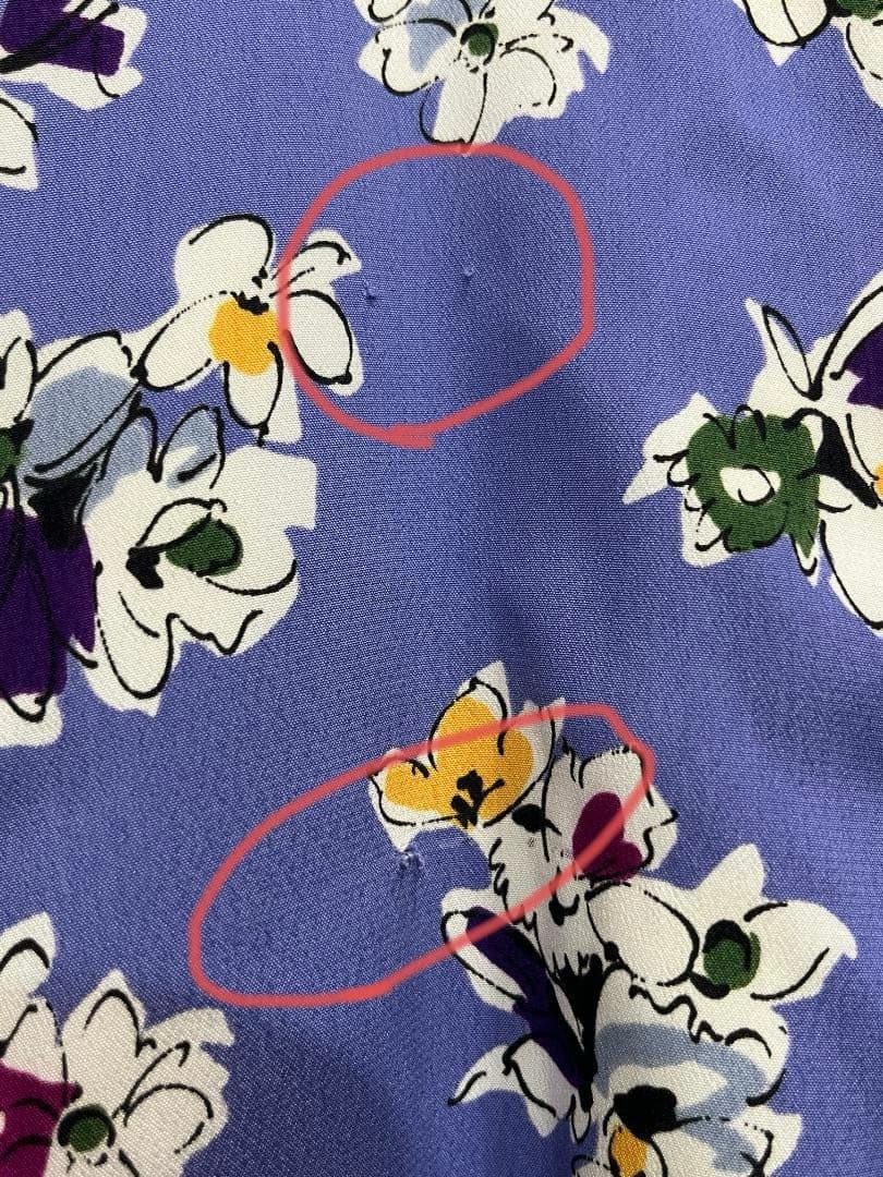 フラメンコ衣装 ワンピース ブルーパープル 花柄 裏ペチコート