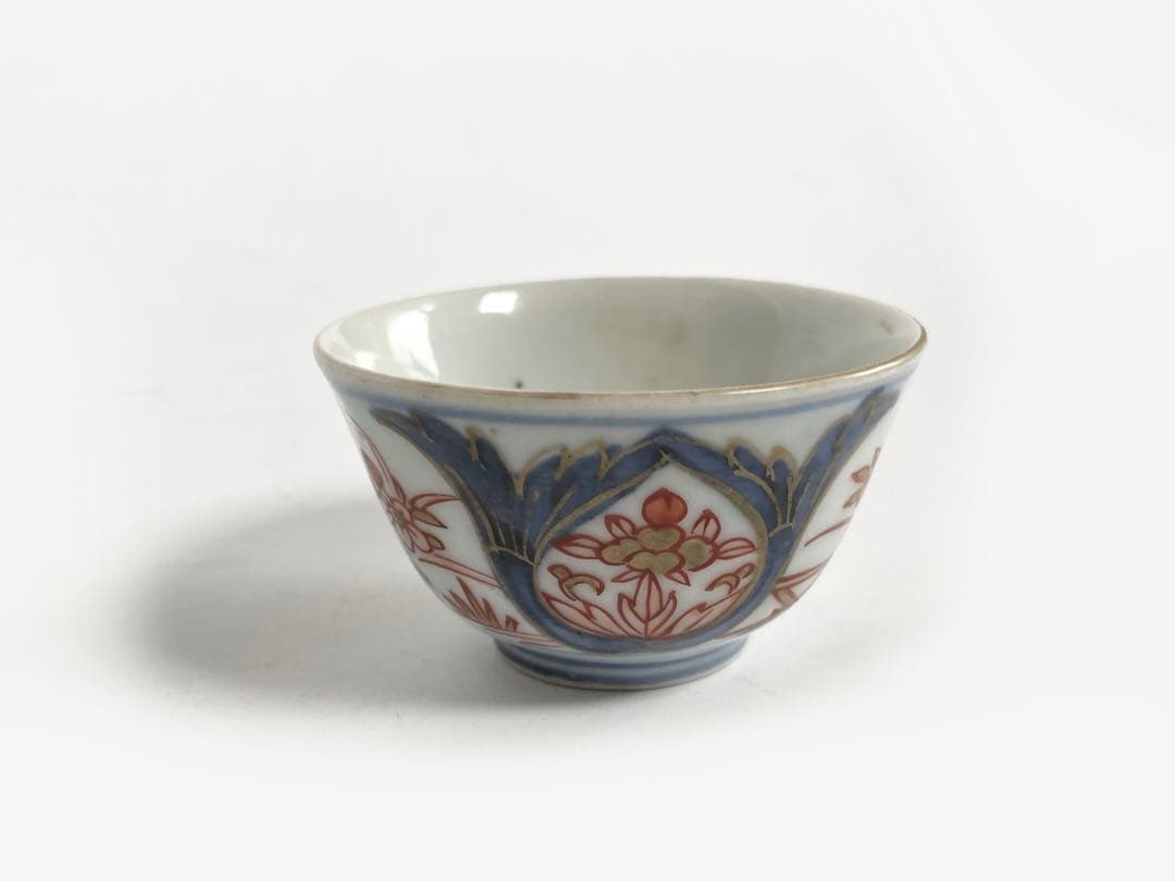 骨董　アンティーク　輸出伊万里　輸出手　金襴手　酒器　猪口　盃　カップ