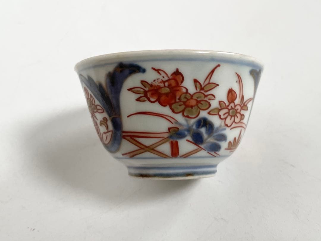 骨董　アンティーク　輸出伊万里　輸出手　金襴手　酒器　猪口　盃　カップ