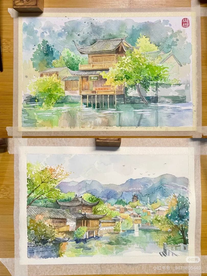 【8477】海外　マステ　5m巻売り　PETマスキングテープ　あずまや