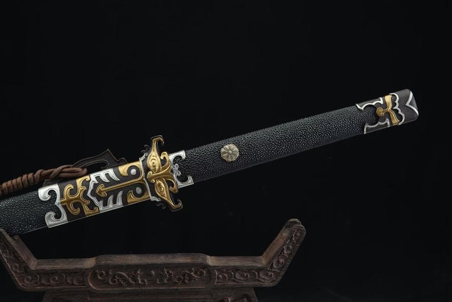 鎏金銀 中華唐刀 模造刀 居合刀 武士道 武具 漢剣 唐刀 龍泉剣 手鍛造打