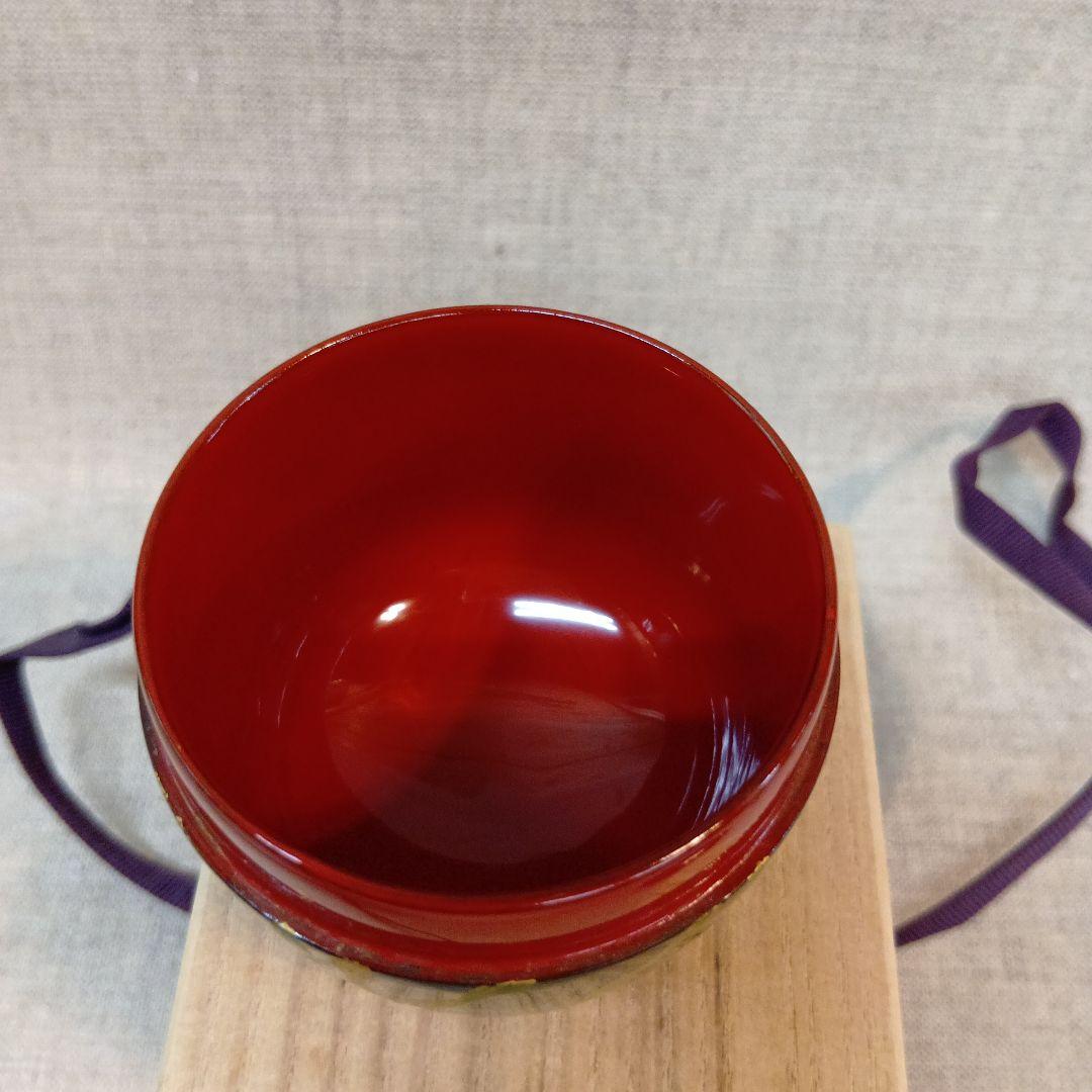 竹模様の黒い茶道具棗　未使用長期保管品　黒内朱 木賊